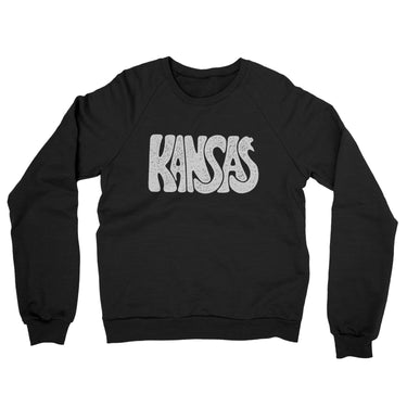 Kansas State Shape Text Midweight French Terry Crewneck Sweatshirt-Allegiant Goods Co. Vintage Sports Apparel