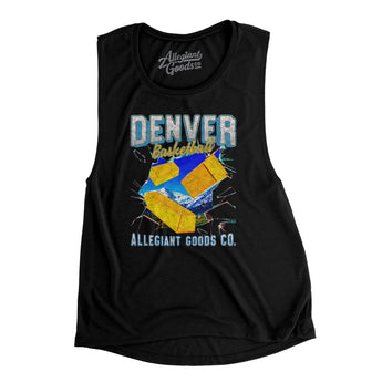 Denver Basketball Throwback Mascot Women's Flowey Scoopneck Muscle Tank-Allegiant Goods Co. Vintage Sports Apparel