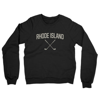 Rhode Island Golf Midweight French Terry Crewneck Sweatshirt-Black-Allegiant Goods Co. Vintage Sports Apparel