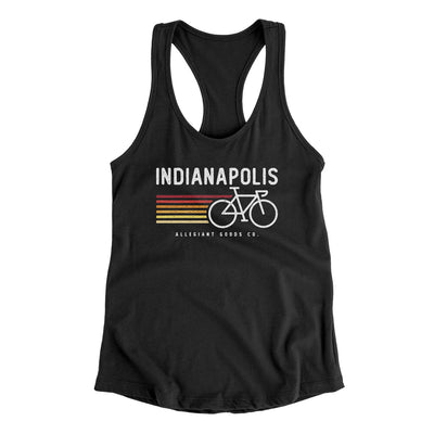Indianapolis Cycling Women's Racerback Tank-Black-Allegiant Goods Co. Vintage Sports Apparel