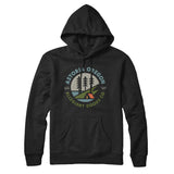 Astoria Oregon Retro Badge Hoodie-Black-Allegiant Goods Co. Vintage Sports Apparel