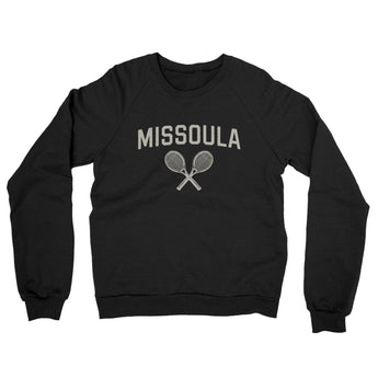 Missoula Tennis Midweight French Terry Crewneck Sweatshirt-Black-Allegiant Goods Co. Vintage Sports Apparel