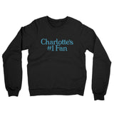 Charlotte's Number 1 Fan Midweight French Terry Crewneck Sweatshirt-Black-Allegiant Goods Co. Vintage Sports Apparel