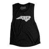 North Carolina State Shape Text Women's Flowey Scoopneck Muscle Tank-Allegiant Goods Co. Vintage Sports Apparel