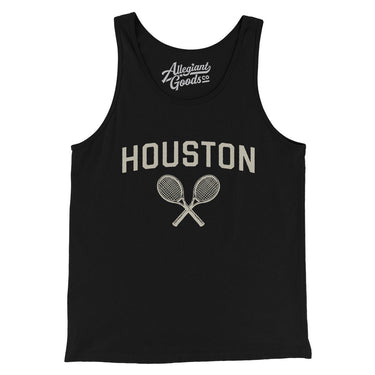 Houston Tennis Men/Unisex Tank Top-Black-Allegiant Goods Co. Vintage Sports Apparel