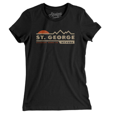 St. George Mountain Sunset Women's T-Shirt-Black-Allegiant Goods Co. Vintage Sports Apparel
