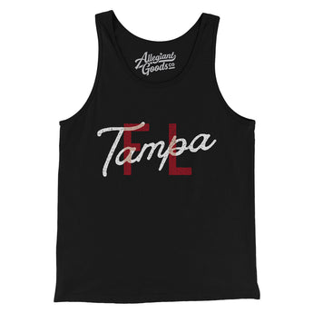 Tampa Fl Overprinted Men/Unisex Tank Top-Allegiant Goods Co. Vintage Sports Apparel