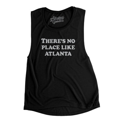 There's No Place Like Atlanta Women's Flowey Scoopneck Muscle Tank-Black-Allegiant Goods Co. Vintage Sports Apparel