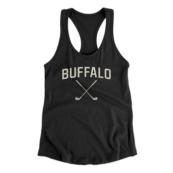 Buffalo Golf Women's Racerback Tank-Black-Allegiant Goods Co. Vintage Sports Apparel