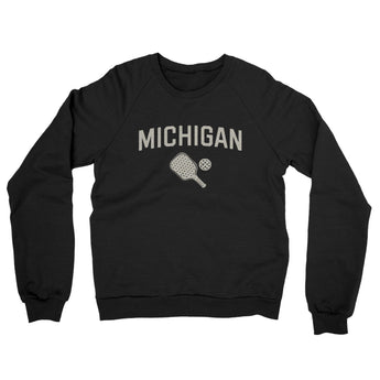 Michigan Pickleball Midweight French Terry Crewneck Sweatshirt-Black-Allegiant Goods Co. Vintage Sports Apparel