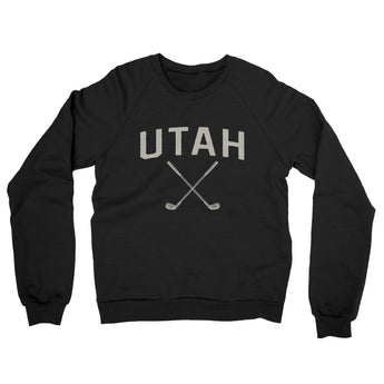 Utah Golf Midweight French Terry Crewneck Sweatshirt-Black-Allegiant Goods Co. Vintage Sports Apparel