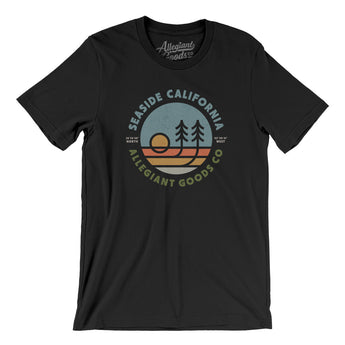 Seaside California Retro Badge Men/Unisex T-Shirt-Black-Allegiant Goods Co. Vintage Sports Apparel