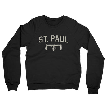 St. Paul Cycling Midweight French Terry Crewneck Sweatshirt-Black-Allegiant Goods Co. Vintage Sports Apparel