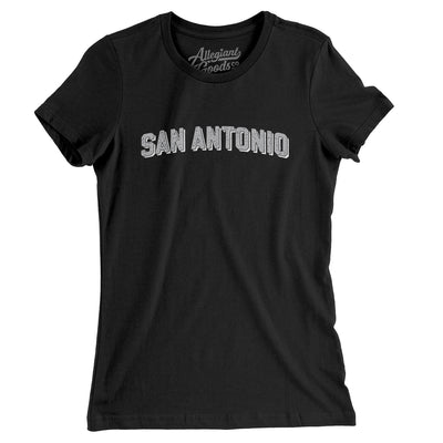 San Antonio Varsity Women's T-Shirt-Black-Allegiant Goods Co. Vintage Sports Apparel
