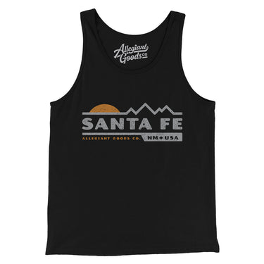 Santa Fe Mountain Sunset Men/Unisex Tank Top-Black-Allegiant Goods Co. Vintage Sports Apparel