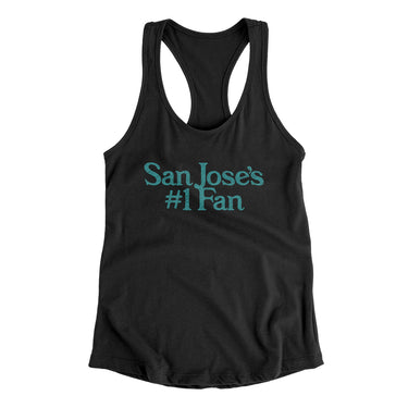 San Jose's Number 1 Fan Women's Racerback Tank-Allegiant Goods Co. Vintage Sports Apparel