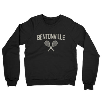 Bentonville Tennis Midweight French Terry Crewneck Sweatshirt-Black-Allegiant Goods Co. Vintage Sports Apparel