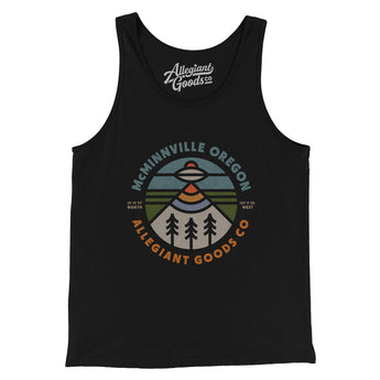 Mcminnville Oregon Retro Badge Men/Unisex Tank Top-Black-Allegiant Goods Co. Vintage Sports Apparel