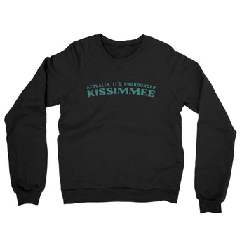 Actually It's Pronounced Kissimmee Midweight French Terry Crewneck Sweatshirt-Black-Allegiant Goods Co. Vintage Sports Apparel