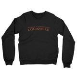 Actually It's Pronounced Louisville Midweight French Terry Crewneck Sweatshirt-Black-Allegiant Goods Co. Vintage Sports Apparel