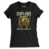 Oakland Baseball Throwback Mascot Women's T-Shirt-Black-Allegiant Goods Co. Vintage Sports Apparel