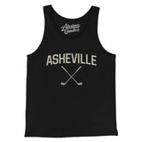 Asheville Golf Men/Unisex Tank Top-Black-Allegiant Goods Co. Vintage Sports Apparel