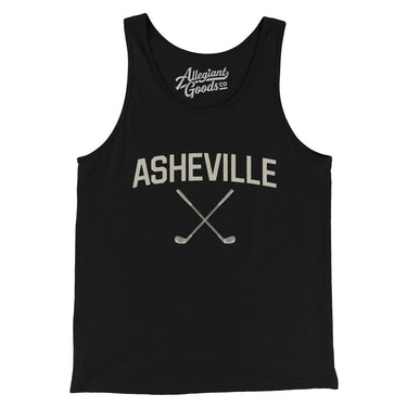 Asheville Golf Men/Unisex Tank Top-Black-Allegiant Goods Co. Vintage Sports Apparel