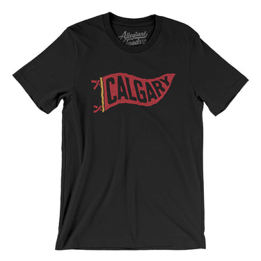 Calgary Pennant Men/Unisex T-Shirt-Black-Allegiant Goods Co. Vintage Sports Apparel