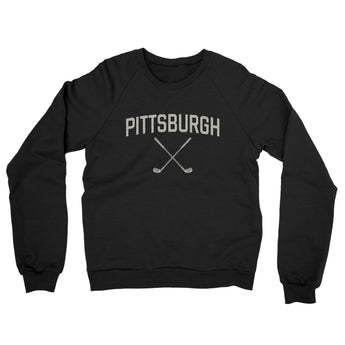 Pittsburgh Golf Midweight French Terry Crewneck Sweatshirt-Black-Allegiant Goods Co. Vintage Sports Apparel