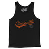 Cincinnati Vintage Script Men/Unisex Tank Top-Black-Allegiant Goods Co. Vintage Sports Apparel