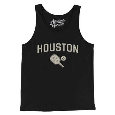 Houston Pickleball Men/Unisex Tank Top-Black-Allegiant Goods Co. Vintage Sports Apparel
