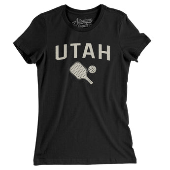 Utah Pickleball Women's T-Shirt-Black-Allegiant Goods Co. Vintage Sports Apparel