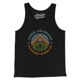 Aspen Colorado Retro Badge Men/Unisex Tank Top-Black-Allegiant Goods Co. Vintage Sports Apparel