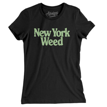 New York Weed Women's T-Shirt-Black-Allegiant Goods Co. Vintage Sports Apparel