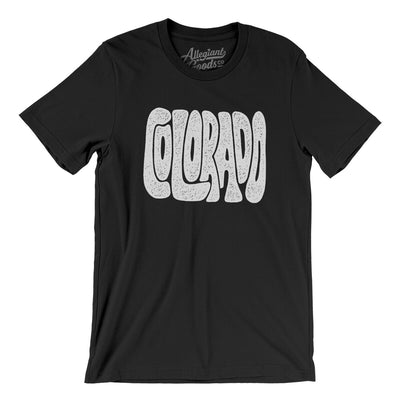 Colorado State Shape Text Men/Unisex T-Shirt-Black-Allegiant Goods Co. Vintage Sports Apparel