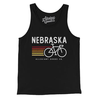 Nebraska Cycling Men/Unisex Tank Top-Black-Allegiant Goods Co. Vintage Sports Apparel