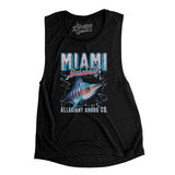 Miami Baseball Throwback Mascot Women's Flowey Scoopneck Muscle Tank-Allegiant Goods Co. Vintage Sports Apparel