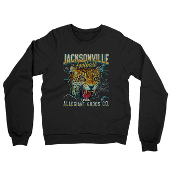 Jacksonville Football Throwback Mascot Midweight French Terry Crewneck Sweatshirt-Allegiant Goods Co. Vintage Sports Apparel
