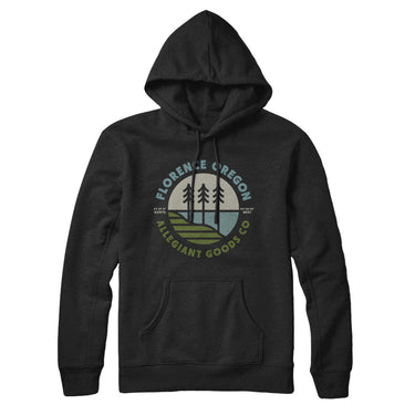 Florence Oregon Retro Badge Hoodie-Allegiant Goods Co. Vintage Sports Apparel