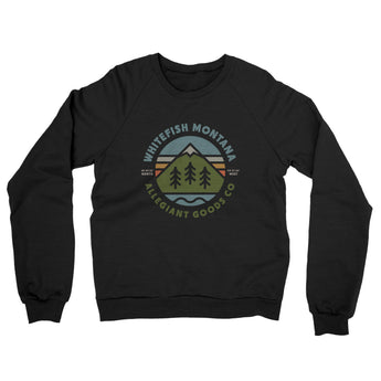 Whitefish Montana Retro Badge Midweight French Terry Crewneck Sweatshirt-Black-Allegiant Goods Co. Vintage Sports Apparel