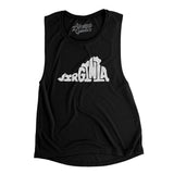 Virginia State Shape Text Women's Flowey Scoopneck Muscle Tank-Allegiant Goods Co. Vintage Sports Apparel
