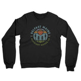 Belfast Maine Retro Badge Midweight French Terry Crewneck Sweatshirt-Black-Allegiant Goods Co. Vintage Sports Apparel