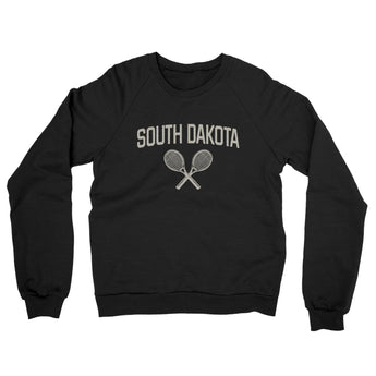 South Dakota Tennis Midweight French Terry Crewneck Sweatshirt-Black-Allegiant Goods Co. Vintage Sports Apparel
