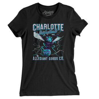 Charlotte Basketball Throwback Mascot Women's T-Shirt-Allegiant Goods Co. Vintage Sports Apparel
