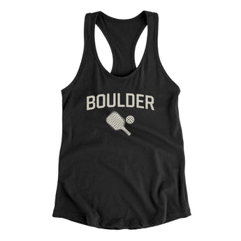 Boulder Pickleball Women's Racerback Tank-Black-Allegiant Goods Co. Vintage Sports Apparel