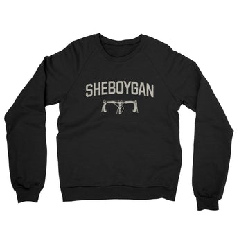 Sheboygan Cycling Midweight French Terry Crewneck Sweatshirt-Black-Allegiant Goods Co. Vintage Sports Apparel