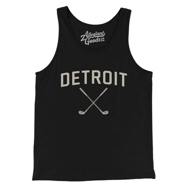 Detroit Golf Men/Unisex Tank Top-Black-Allegiant Goods Co. Vintage Sports Apparel