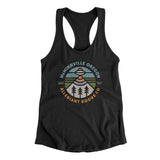 Mcminnville Oregon Retro Badge Women's Racerback Tank-Black-Allegiant Goods Co. Vintage Sports Apparel