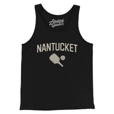 Nantucket Pickleball Men/Unisex Tank Top-Black-Allegiant Goods Co. Vintage Sports Apparel