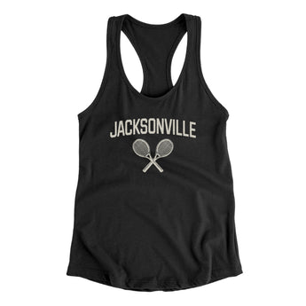 Jacksonville Tennis Women's Racerback Tank-Black-Allegiant Goods Co. Vintage Sports Apparel